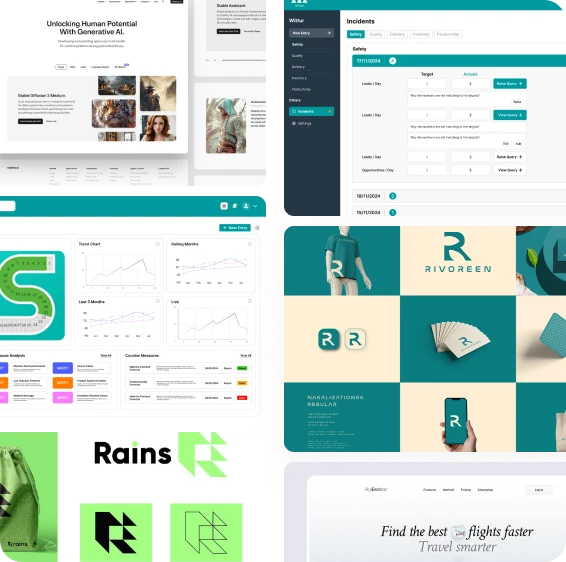A collage of websites and apps we have built