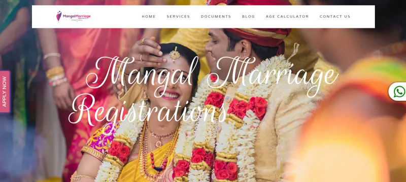 Mangal Marriage Registration website preview