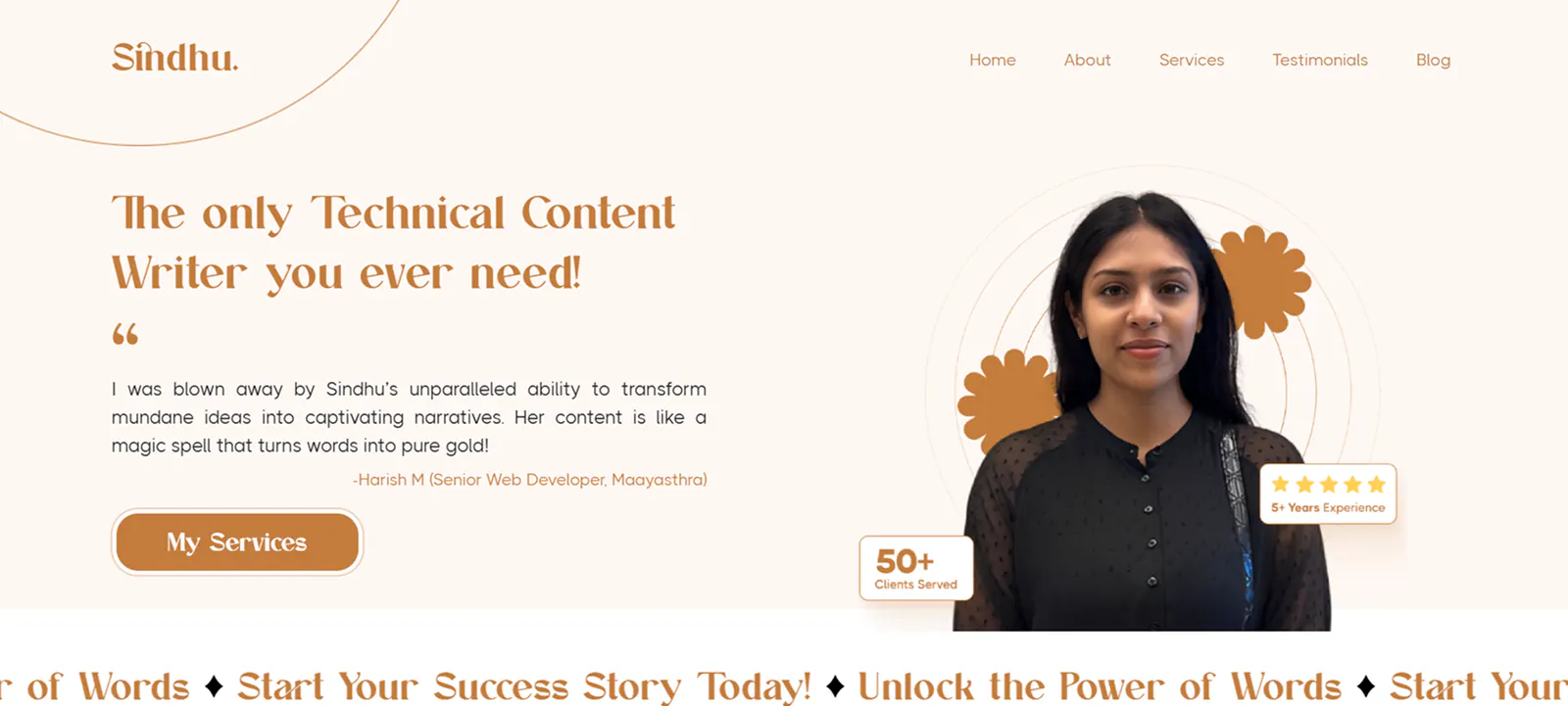 Content Writer homepage