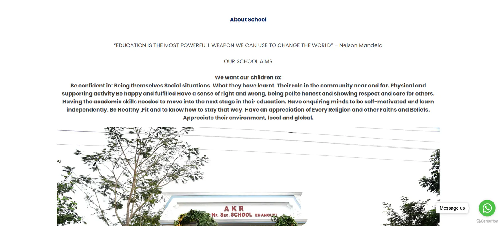 AKR School — inner page